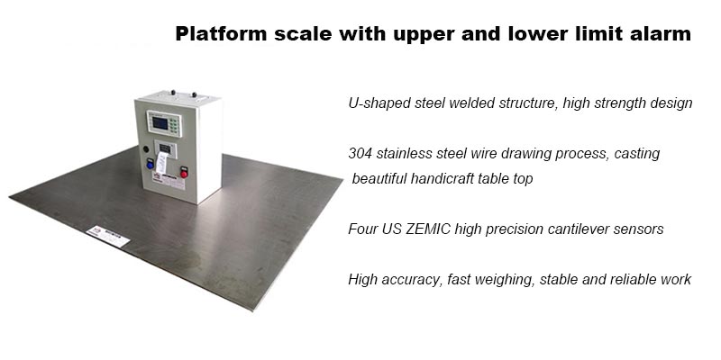 Platform scale with upper and lower limit alarm